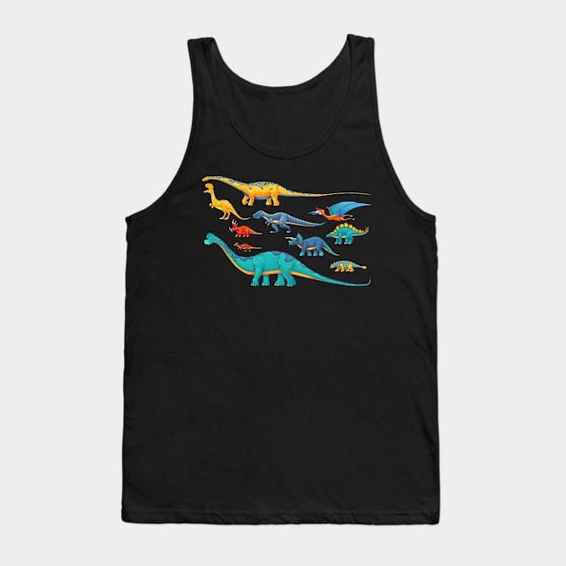 Dinosaur Sticker Collection - To Scale! Tank Top by Rowena Aitken